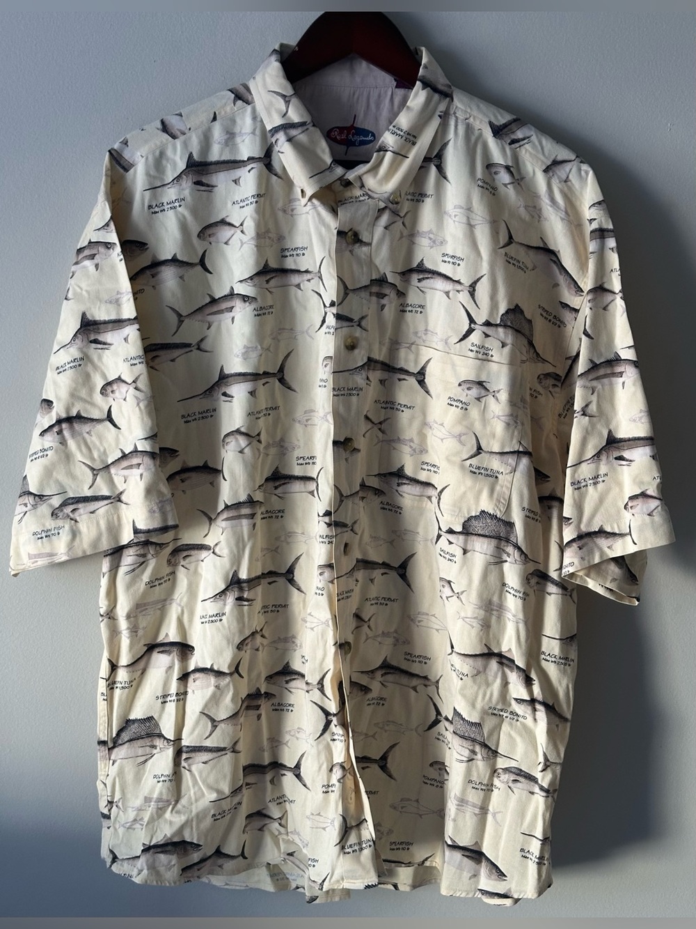 Real Legends 100% cotton XL button down shirt fishing $8 firm